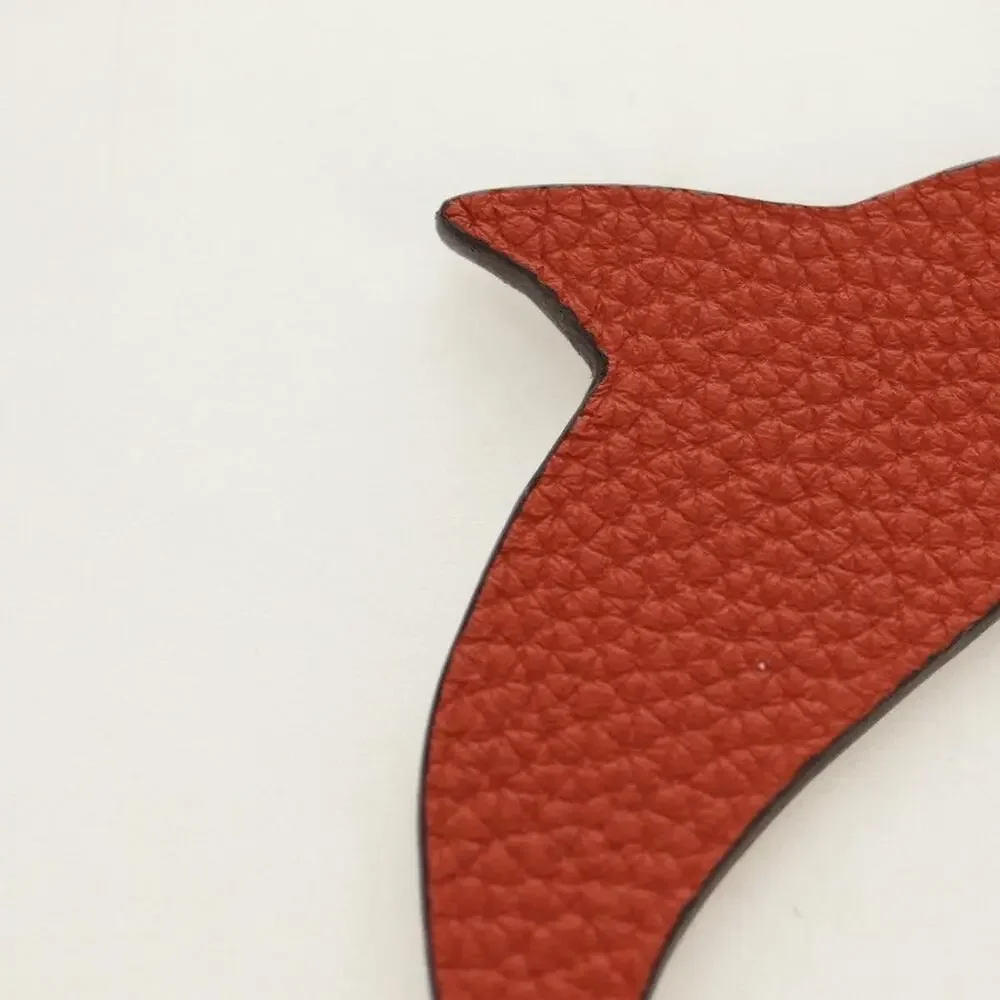 Hermes Petit H Dolphin Leather Charm Orange